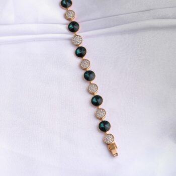 Green Stone Crystal Link Bracelet